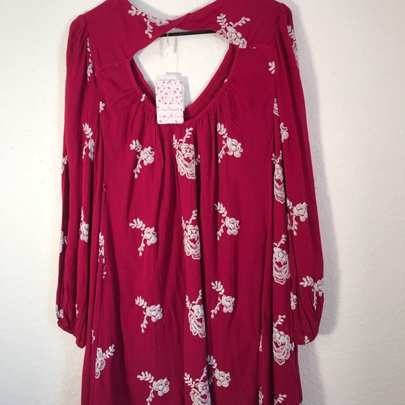 Free People NWT purple embroidered Austin mini - Picture 5 of 8